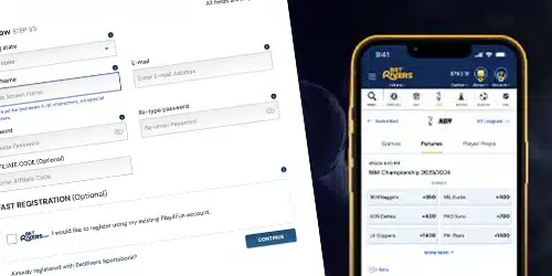 NetRivers sportsbook showing the sign-up process